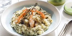 Risotto au Sencha Ariake et aux crevettes