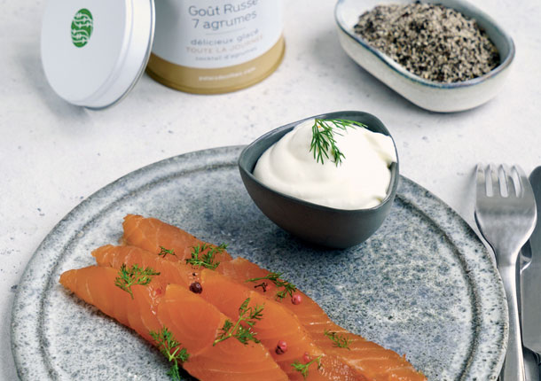 Saumon gravlax - Goût russe 7 agrumes