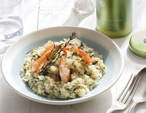 Risotto au Sencha Ariake et aux crevettes